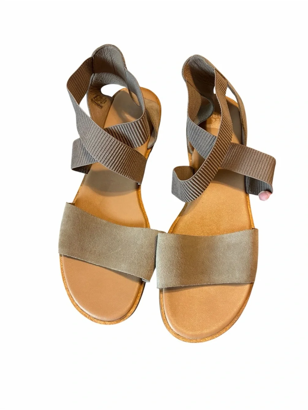 SOREL Ella II Tan Suede Strappy Comfort Walking Flat Sandals Size 11